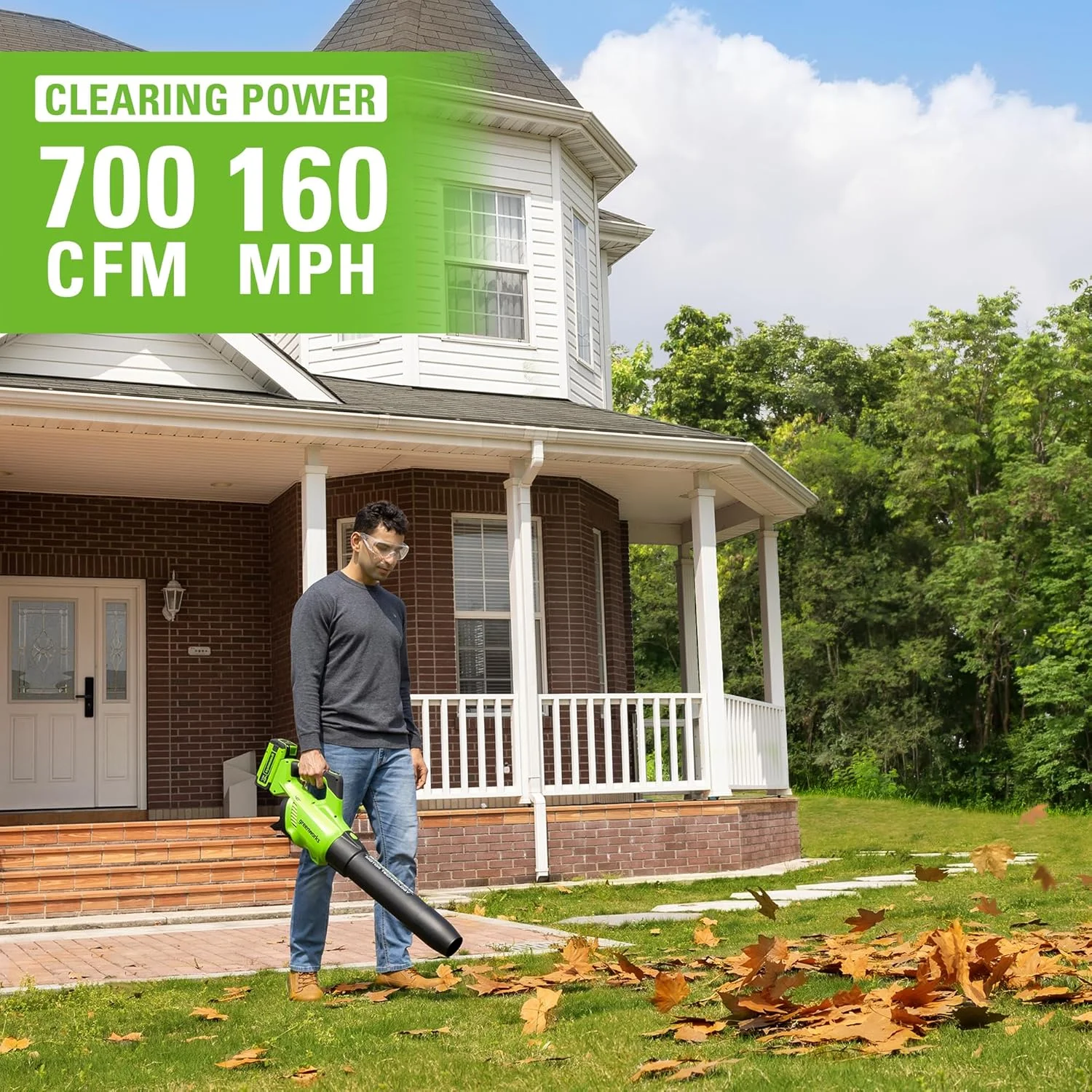 Greenworks 40V TruBrushless? Axial Blower (160 MPH / 700 CFM), 8.0Ah Battery and Charger Included