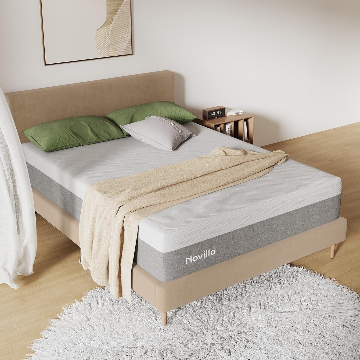 Novilla Full Mattress, 12 Inch Gel Memory Foam Full Size Mattress for Cool Night & Pressure Relief, Medium Plush Feel with Motion Isolating, Bliss