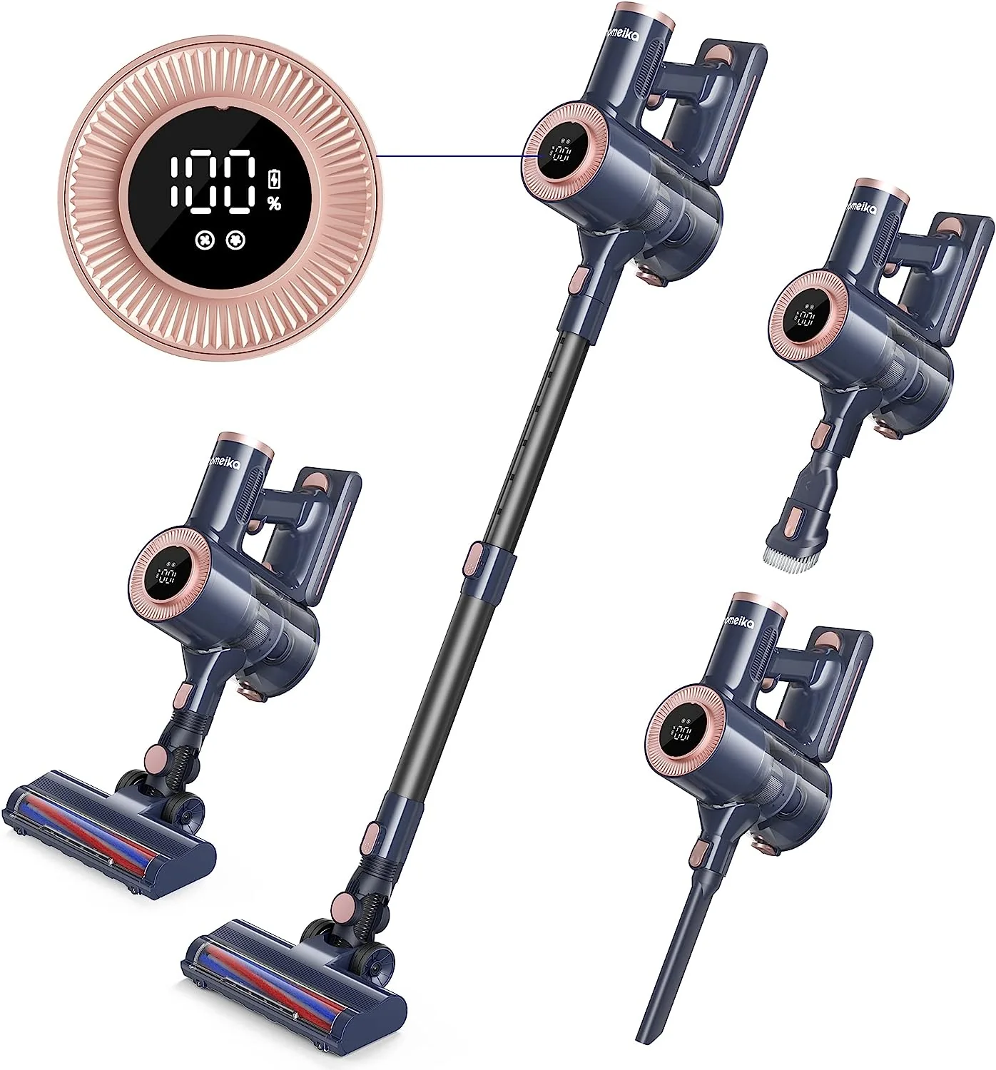 Homeika Cordless Vacuum Cleaner, 20Kpa Powerful Suction Vacuum with LED Display
