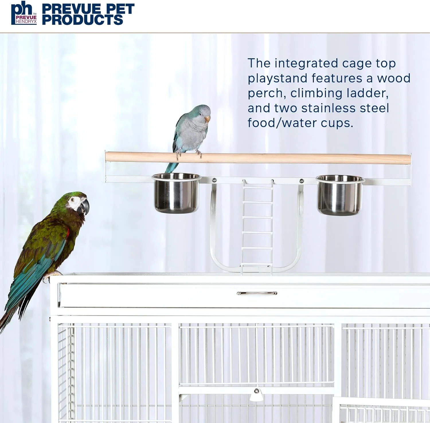 Pet Products Wrought Iron Select Bird Cage 3154C, Chalk White, 36-Inch by 24-Inch by 66-Inch