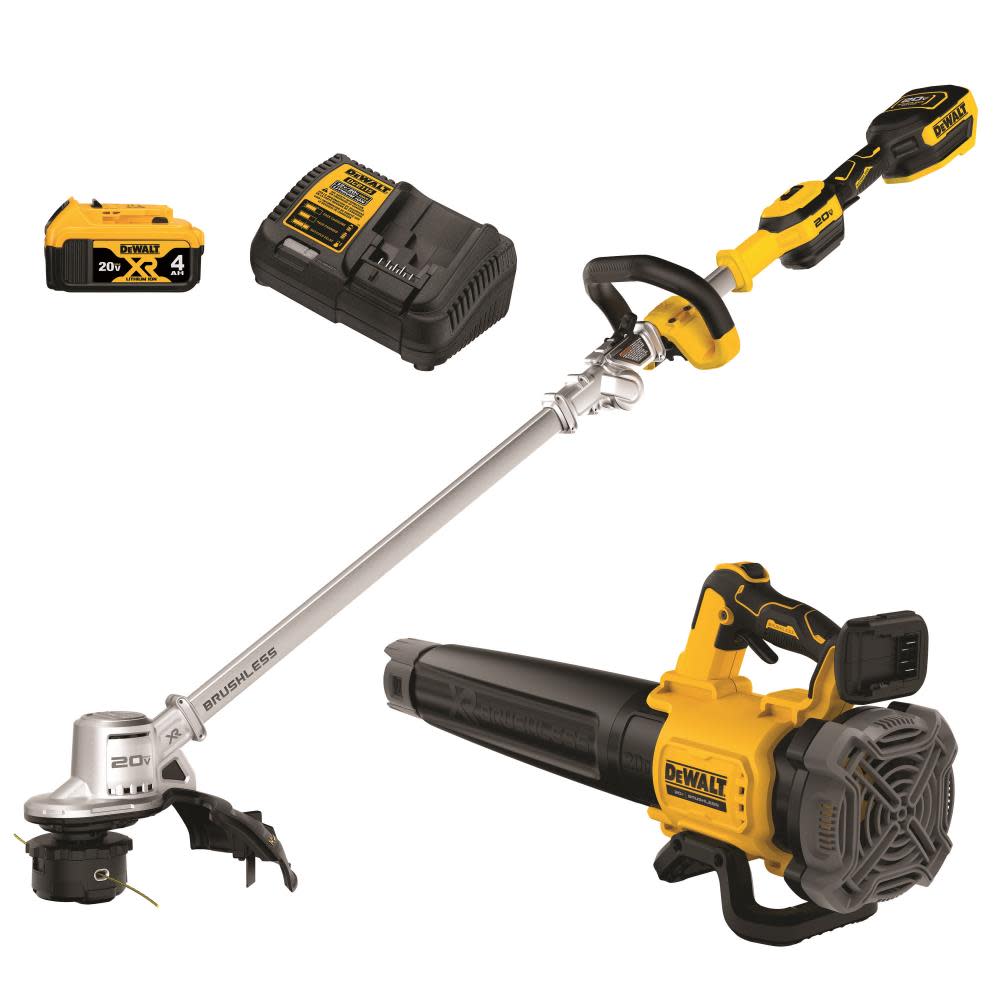 20V 14 in. Cordless Folding String Trimmer and Handheld Blower Combo Kit