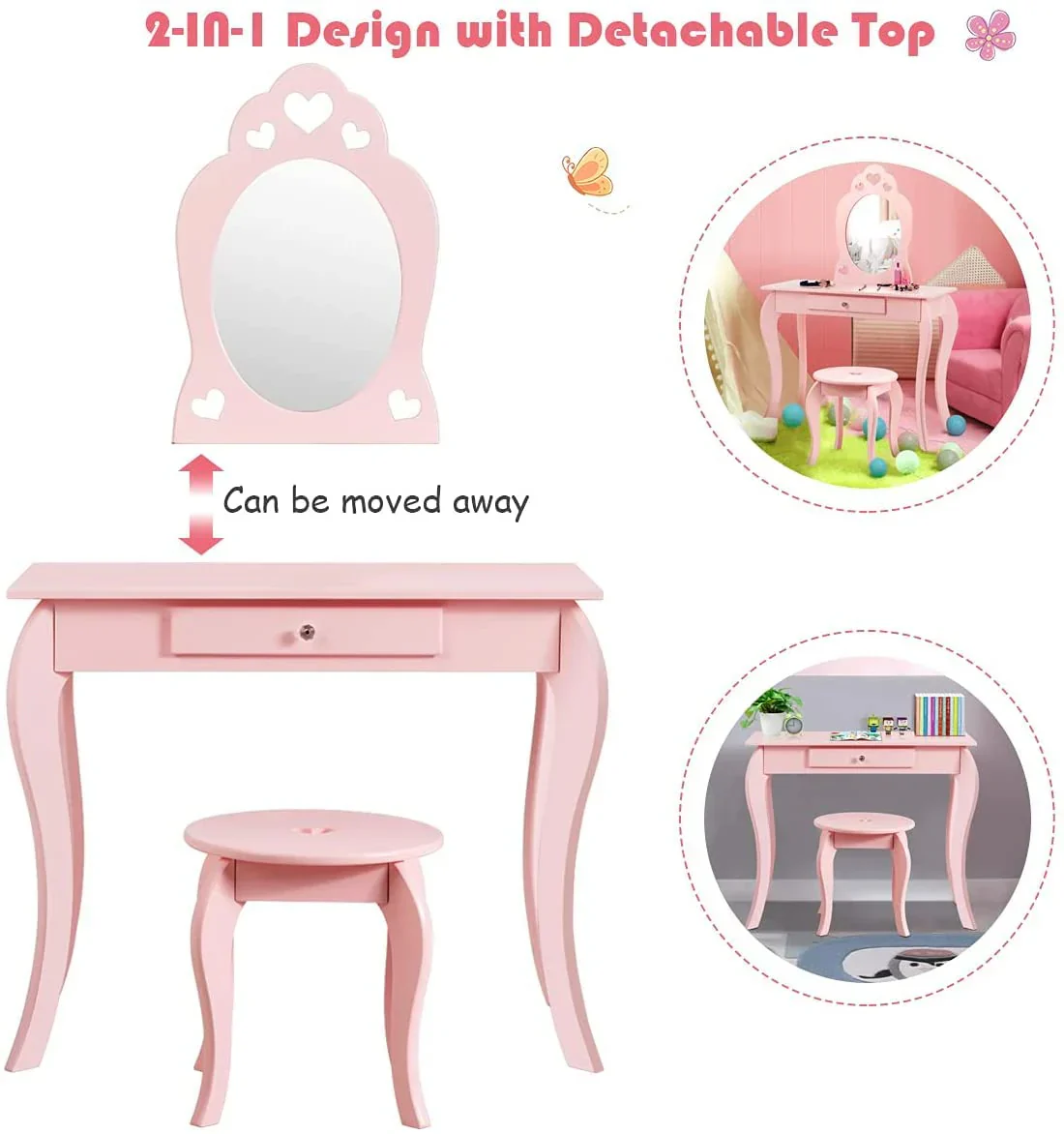Fireflowery Vanity Detachable Princess Pretend